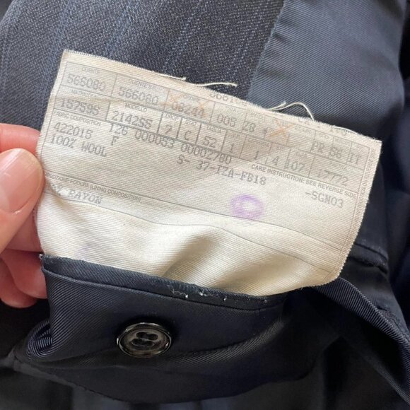 Ermenegildo Zegna 100% Wool Men's Pin Stripe Blazer Suit Jacket - Large - Picture 5 of 7